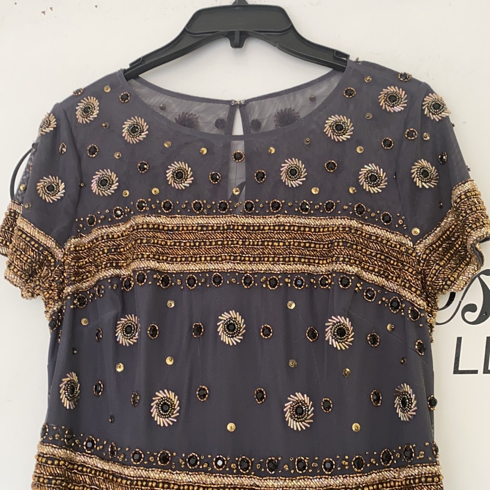 Aidan Mattox short sleeves sequins cocktail dress - Picture 9 of 12